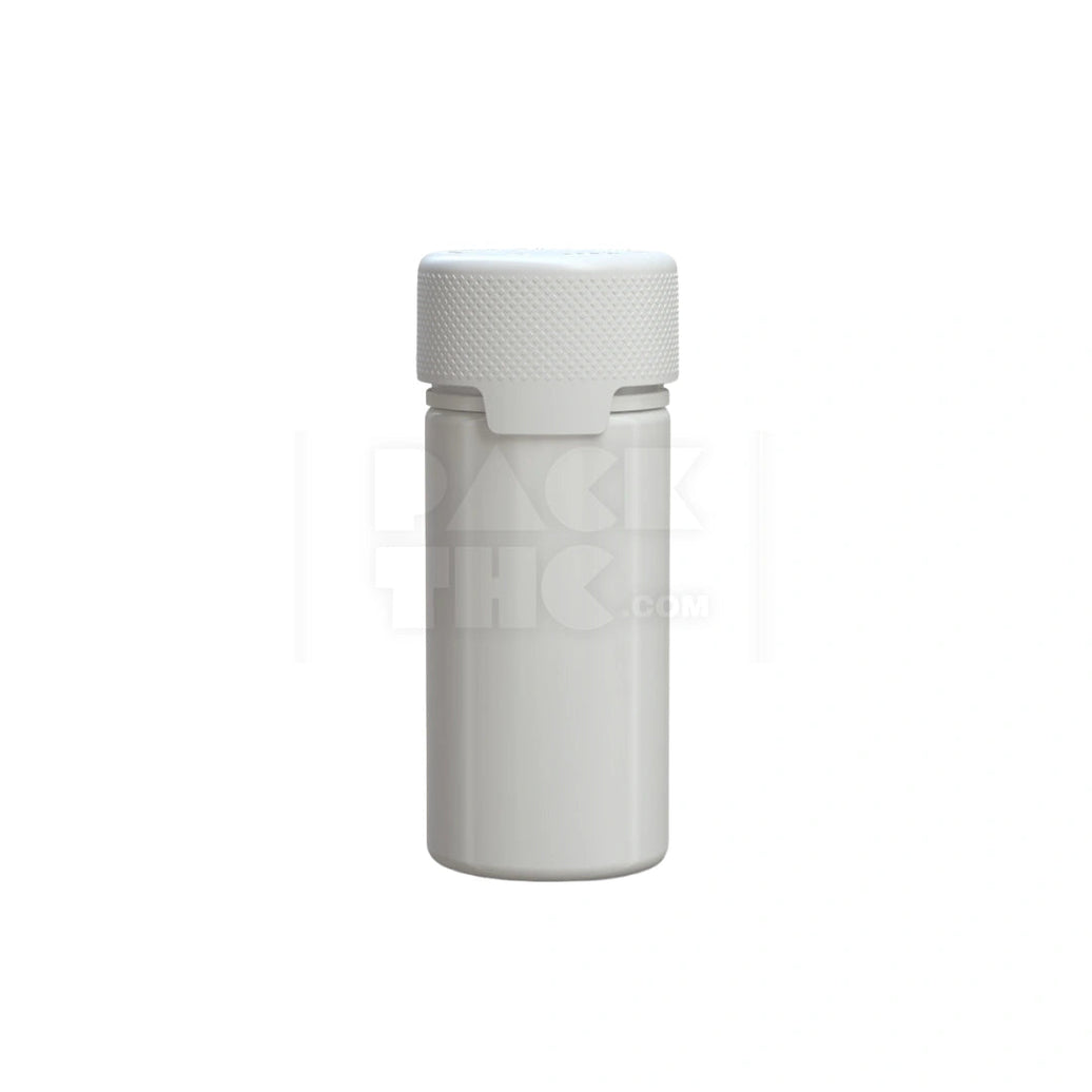 100ML AVIATOR CR BOTTLE WITH FRICTION FIT CLOSURE & TAMPER EVIDENT BREAK-OFF BAND (OPAQUE WHITE BOTTLE WITH OPAQUE WHITE CLOSURE) - (400 count) Pack THC