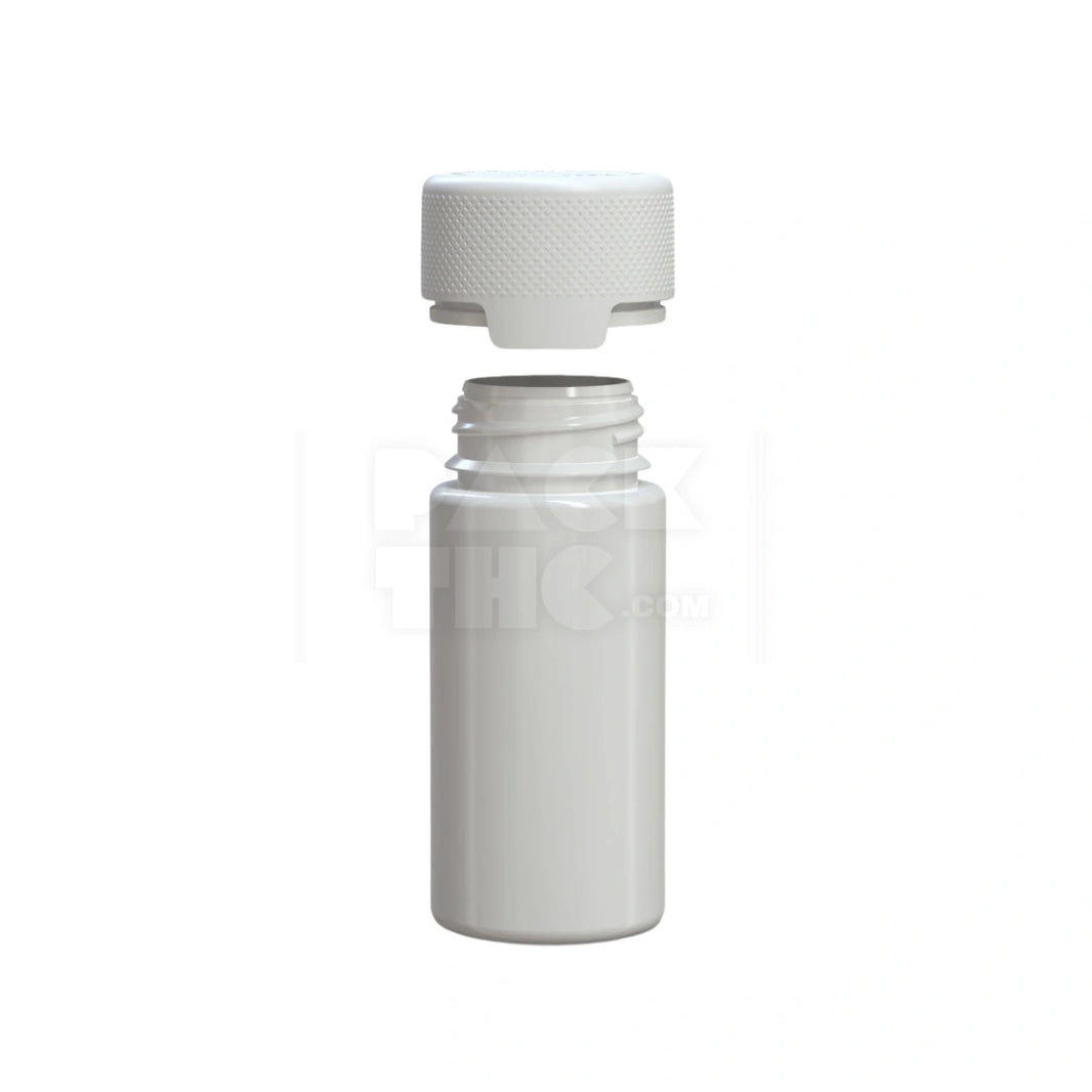 image 100ML AVIATOR CR BOTTLE WITH FRICTION FIT CLOSURE & TAMPER EVIDENT BREAK-OFF BAND (OPAQUE WHITE BOTTLE WITH OPAQUE WHITE CLOSURE) - (400 count) Pack THC