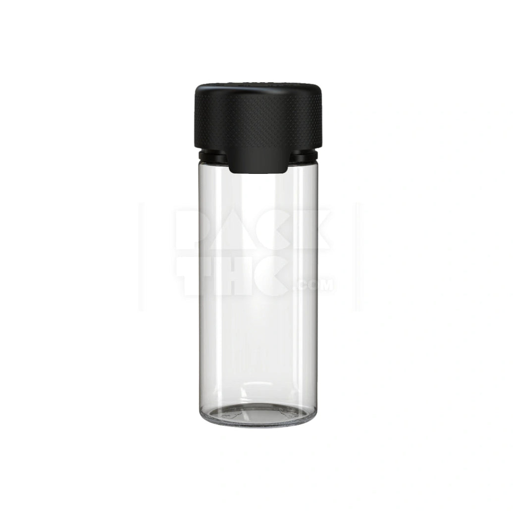 120ML AVIATOR CR BOTTLE WITH FRICTION FIT CLOSURE & TAMPER EVIDENT BREAK-OFF BAND (CLEAR NATURAL BOTTLE WITH OPAQUE BLACK CLOSURE) - (400 count) Pack THC