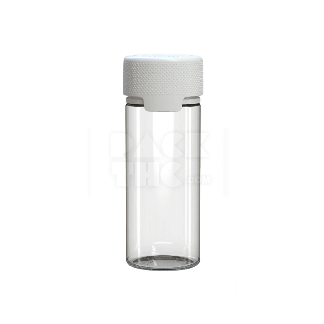 120ML AVIATOR CR BOTTLE WITH FRICTION FIT CLOSURE & TAMPER EVIDENT BREAK-OFF BAND (CLEAR NATURAL BOTTLE WITH OPAQUE WHITE CLOSURE) - (400 count) Pack THC