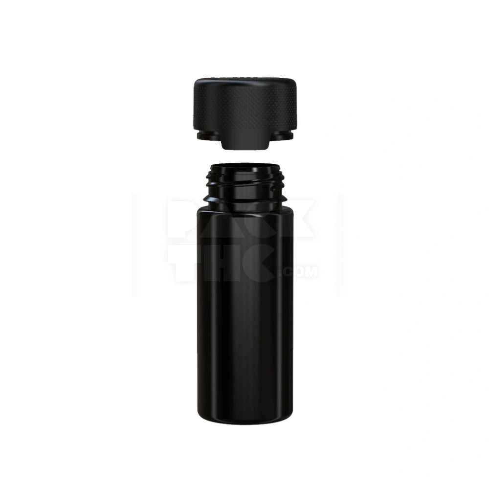 120ML AVIATOR CR BOTTLE WITH FRICTION FIT CLOSURE & TAMPER EVIDENT BREAK-OFF BAND (OPAQUE BLACK BOTTLE WITH OPAQUE BLACK CLOSURE) - (400 count) Pack THC