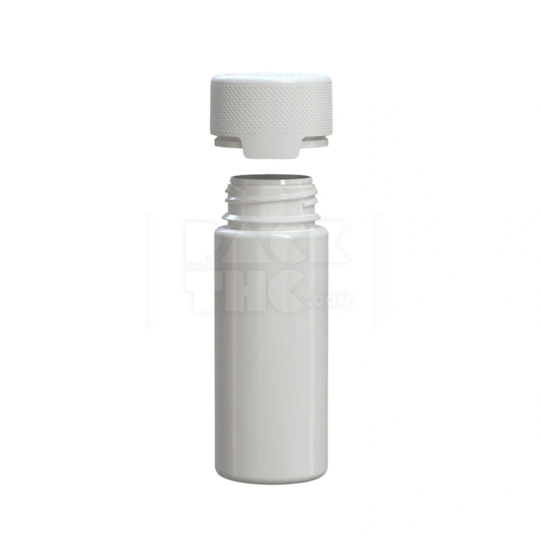 image 120ML AVIATOR CR BOTTLE WITH FRICTION FIT CLOSURE & TAMPER EVIDENT BREAK-OFF BAND (OPAQUE WHITE BOTTLE WITH OPAQUE WHITE CLOSURE) - (400 count) Pack THC
