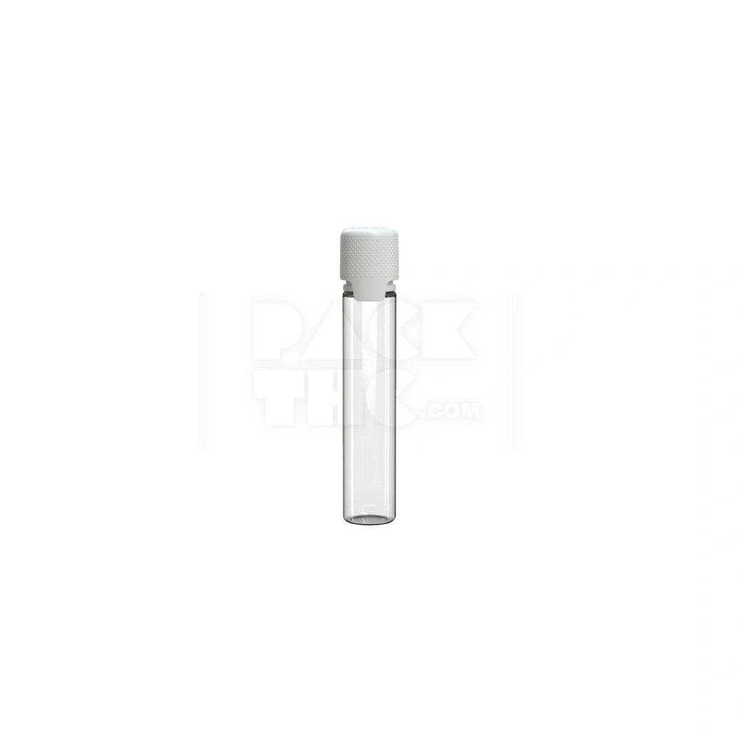 30ML AVIATOR CR BOTTLE WITH FRICTION FIT CLOSURE & TAMPER EVIDENT BREAK-OFF BAND (CLEAR NATURAL BOTTLE WITH OPAQUE WHITE CLOSURE) - (1000 count) Pack THC
