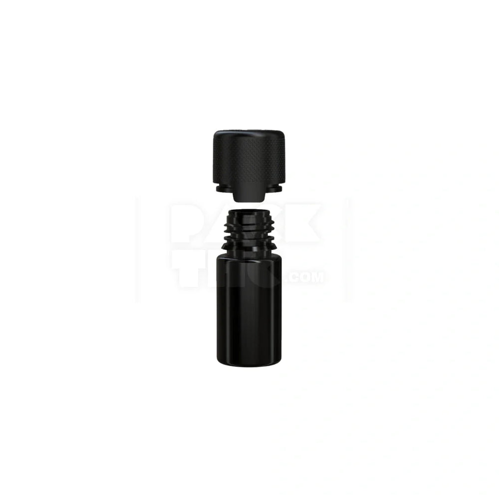 30ml stubby aviator cr bottle with friction fit closure tamper evident break off band opaque black bottle with opaque black closure 1000 count