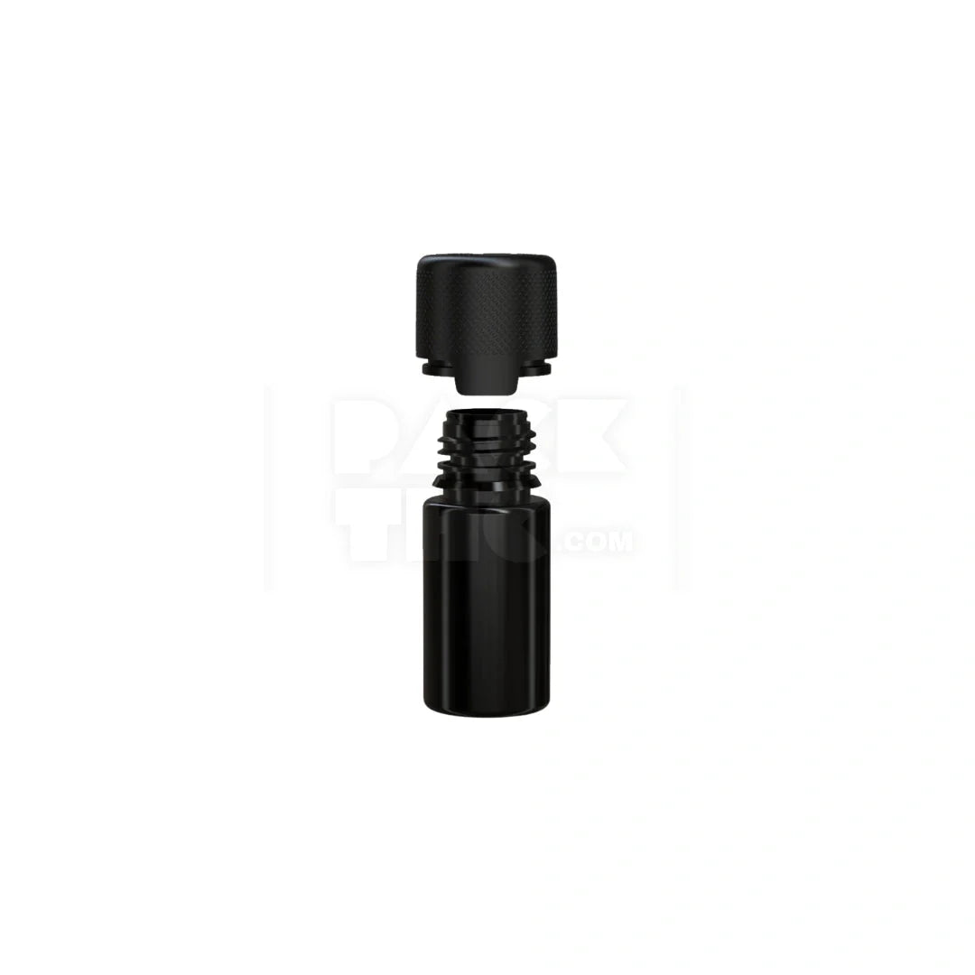 30ml stubby aviator cr bottle with friction fit closure tamper evident break off band opaque black bottle with opaque black closure 1000 count