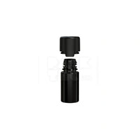 30ml stubby aviator cr bottle with friction fit closure tamper evident break off band opaque black bottle with opaque black closure 1000 count