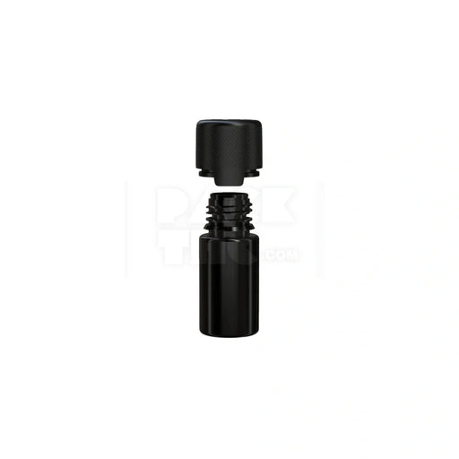 30ml stubby aviator cr bottle with friction fit closure tamper evident break off band opaque black bottle with opaque black closure 1000 count