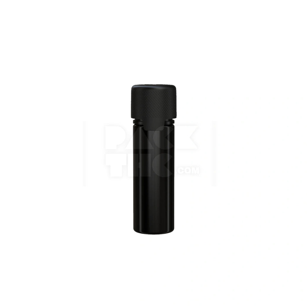 50ML AVIATOR CR BOTTLE WITH FRICTION FIT CLOSURE & TAMPER EVIDENT BREAK-OFF BAND (OPAQUE BLACK BOTTLE WITH OPAQUE BLACK CLOSURE) - (500 count) Pack THC