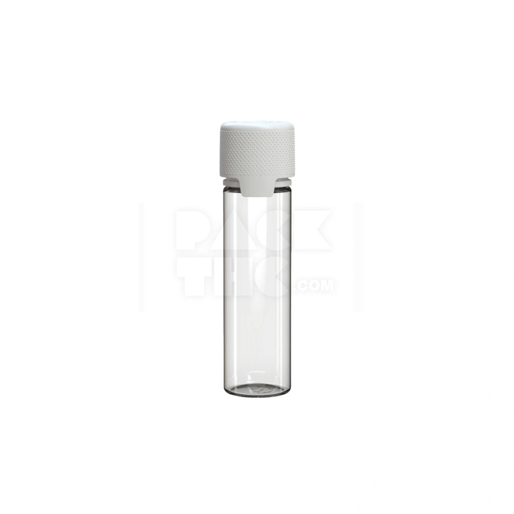 60ML AVIATOR CR BOTTLE WITH FRICTION FIT CLOSURE & TAMPER EVIDENT BREAK-OFF BAND (CLEAR NATURAL BOTTLE WITH OPAQUE WHITE CLOSURE) - (500 count) Pack THC