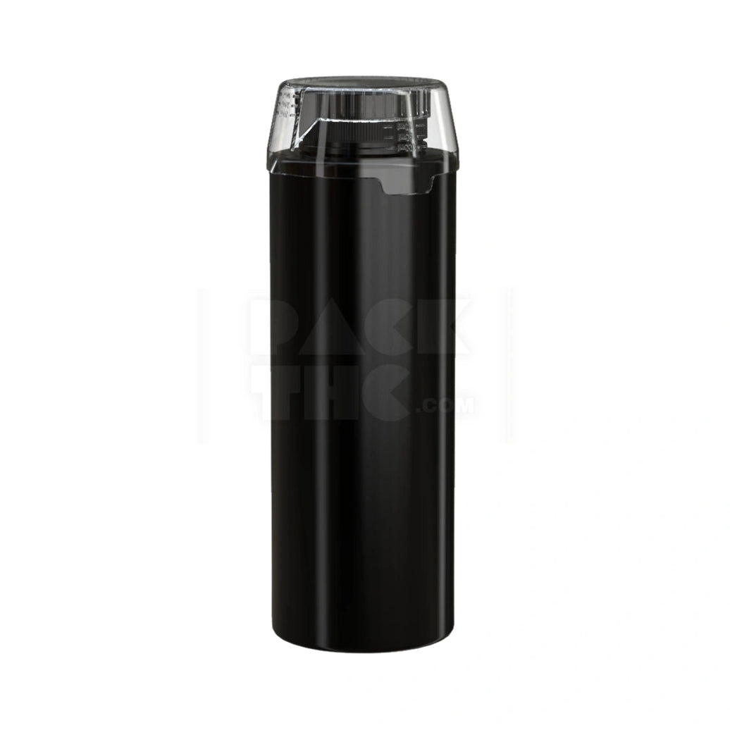 1L AVIATOR CR BASE BOTTLE WITH INTERGRATED LINER & TAMPER EVIDENT BREAK-OFF BAND & DOSING CUP (OPAQUE BLACK BOTTLE, OPAQUE BLACK CLOSURE WITH CLEAR NATURAL DOSING CUP) - (30 count) Pack THC