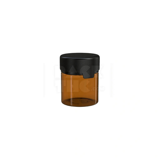 3OZ (90CC) AVIATOR CR CONTAINER WITH INTEGRATED LINER & TAMPER EVIDENT BREAK-OFF BAND (TRANSLUCENT AMBER CONTAINER WITH OPAQUE BLACK CLOSURE) - (400 count) Pack THC