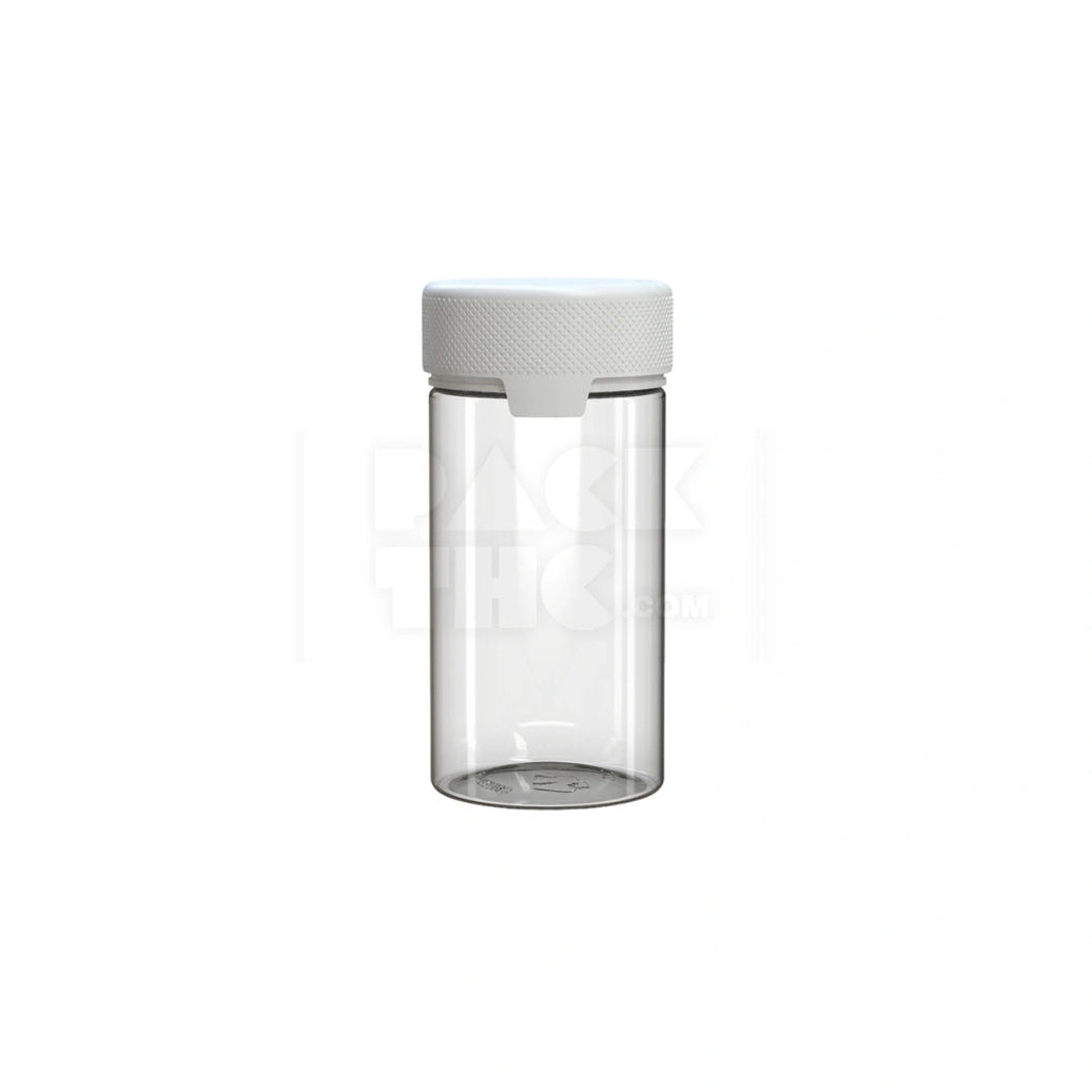 6OZ (180CC) AVIATOR CR CONTAINER WITH INTEGRATED LINER & TAMPER EVIDENT BREAK-OFF BAND (CLEAR NATURAL CONTAINER WITH OPAQUE WHITE CLOSURE) - (300 count) Pack THC
