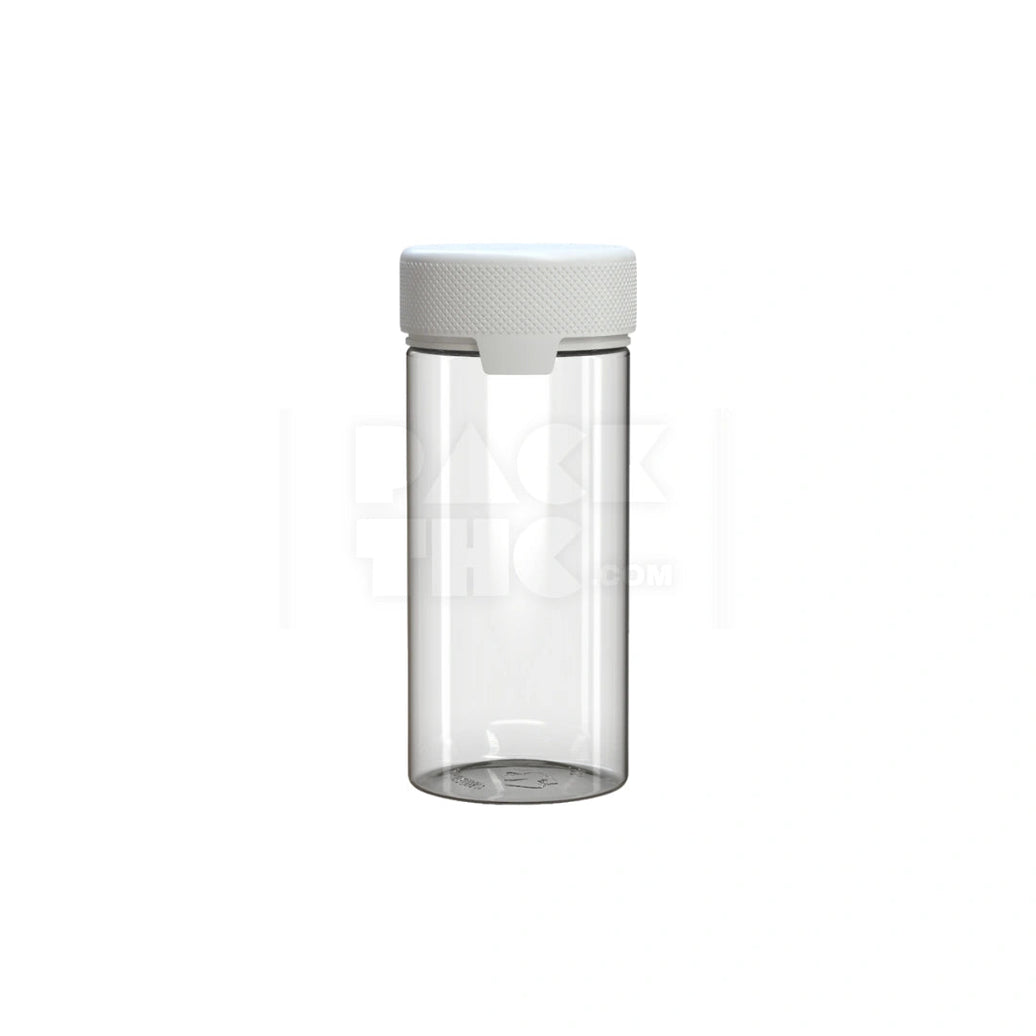 8OZ (240CC) AVIATOR CR CONTAINER WITH INTEGRATED LINER & TAMPER EVIDENT BREAK-OFF BAND (CLEAR NATURAL CONTAINER WITH OPAQUE WHITE CLOSURE) - (200 count) Pack THC
