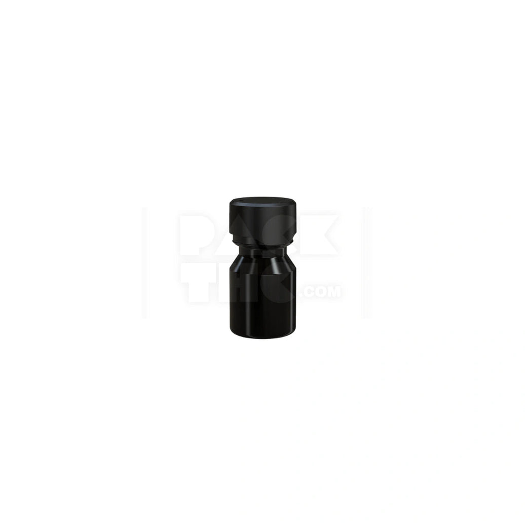 30ML STUBBY AVIATOR CR SHOT BOTTLE WITH FRICTION FIT CLOSURE & TAMPER BREAK-OFF BAND (OPAQUE BLACK BOTTLE WITH OPAQUE BLACK CLOSURE) - (800 count) Pack THC