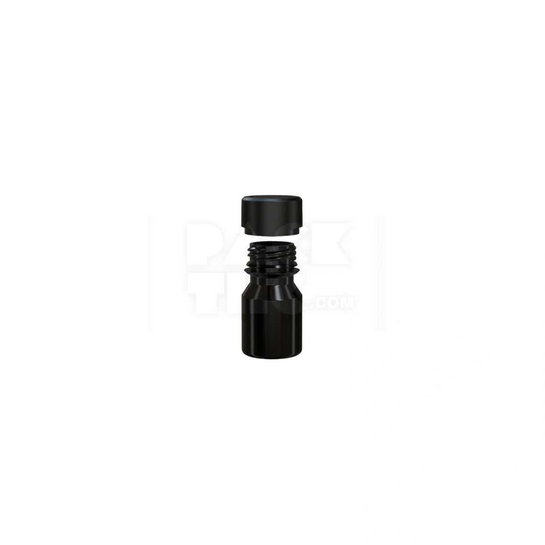 image 30ML STUBBY AVIATOR CR SHOT BOTTLE WITH FRICTION FIT CLOSURE & TAMPER BREAK-OFF BAND (OPAQUE BLACK BOTTLE WITH OPAQUE BLACK CLOSURE) - (800 count) Pack THC