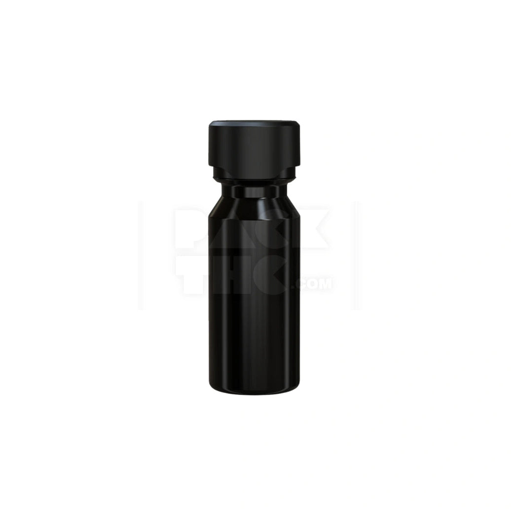 60ML AVIATOR CR SHOT BOTTLE WITH FRICTION FIT CLOSURE & TAMPER BREAK-OFF BAND (OPAQUE BLACK BOTTLE WITH OPAQUE BLACK CLOSURE) - (500 count) Pack THC