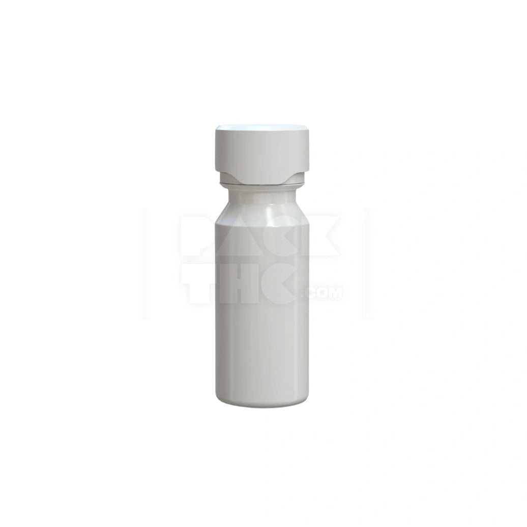 60ML AVIATOR CR SHOT BOTTLE WITH FRICTION FIT CLOSURE & TAMPER BREAK-OFF BAND (OPAQUE WHITE BOTTLE WITH OPAQUE WHITE CLOSURE) - (500 count) Pack THC