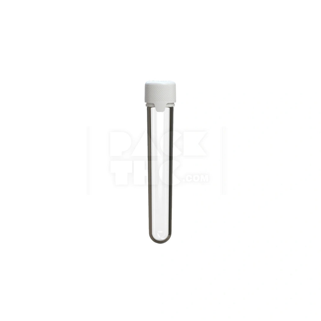 120MM AVIATOR CR TUBE WITH INTEGRATED LINER & TAMPER EVIDENT BREAK-OFF BAND (CLEAR NATURAL TUBE WITH OPAQUE WHITE CLOSURE) - (500 count) Pack THC