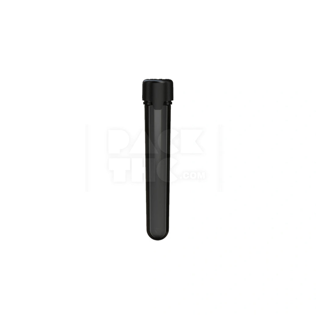 120MM AVIATOR CR TUBE WITH INTEGRATED LINER & TAMPER EVIDENT BREAK-OFF BAND (TRANSLUCENT BLACK TUBE WITH OPAQUE BLACK CLOSURE) - (500 count) Pack THC