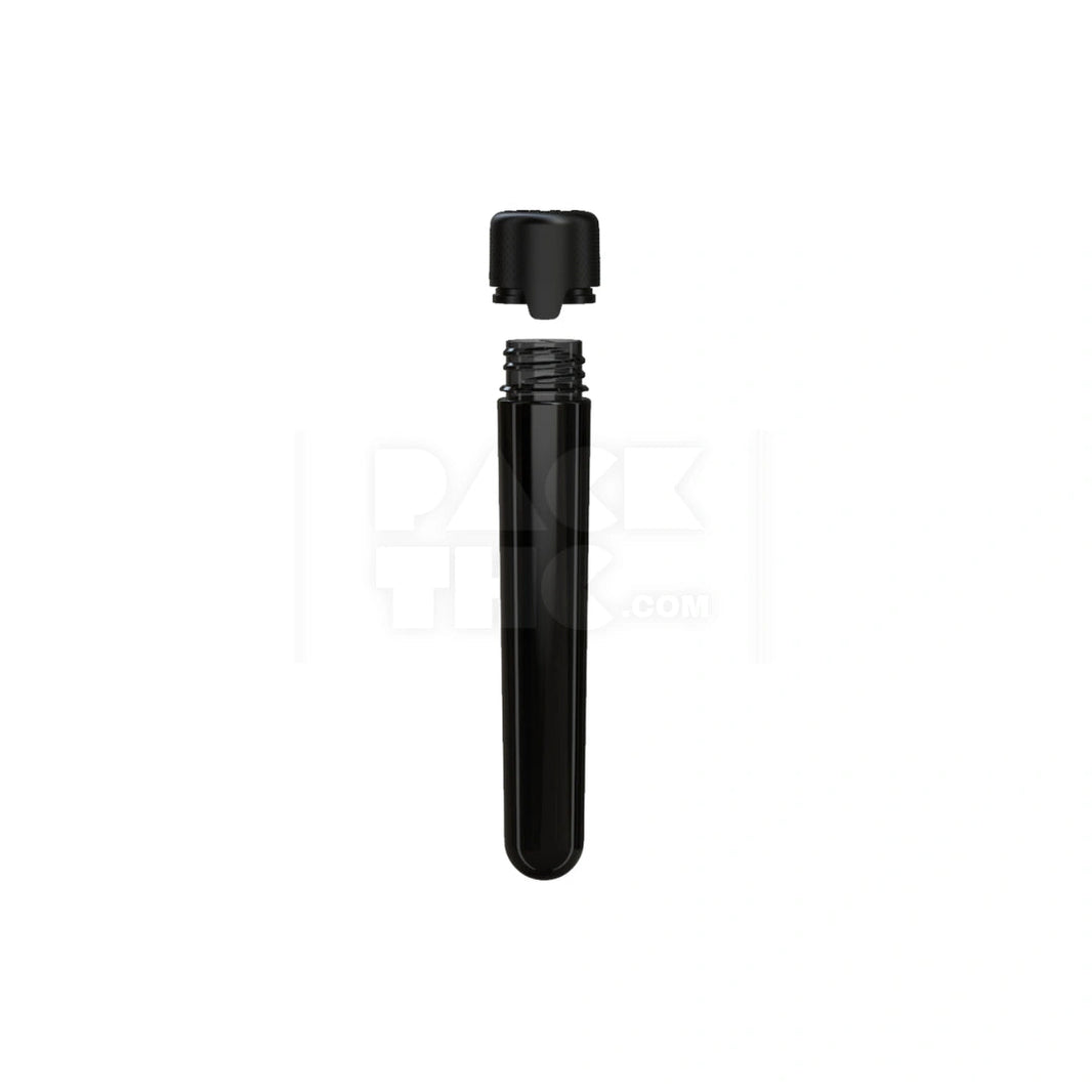 image 120MM AVIATOR CR TUBE WITH INTEGRATED LINER & TAMPER EVIDENT BREAK-OFF BAND (TRANSLUCENT BLACK TUBE WITH OPAQUE BLACK CLOSURE) - (500 count) Pack THC