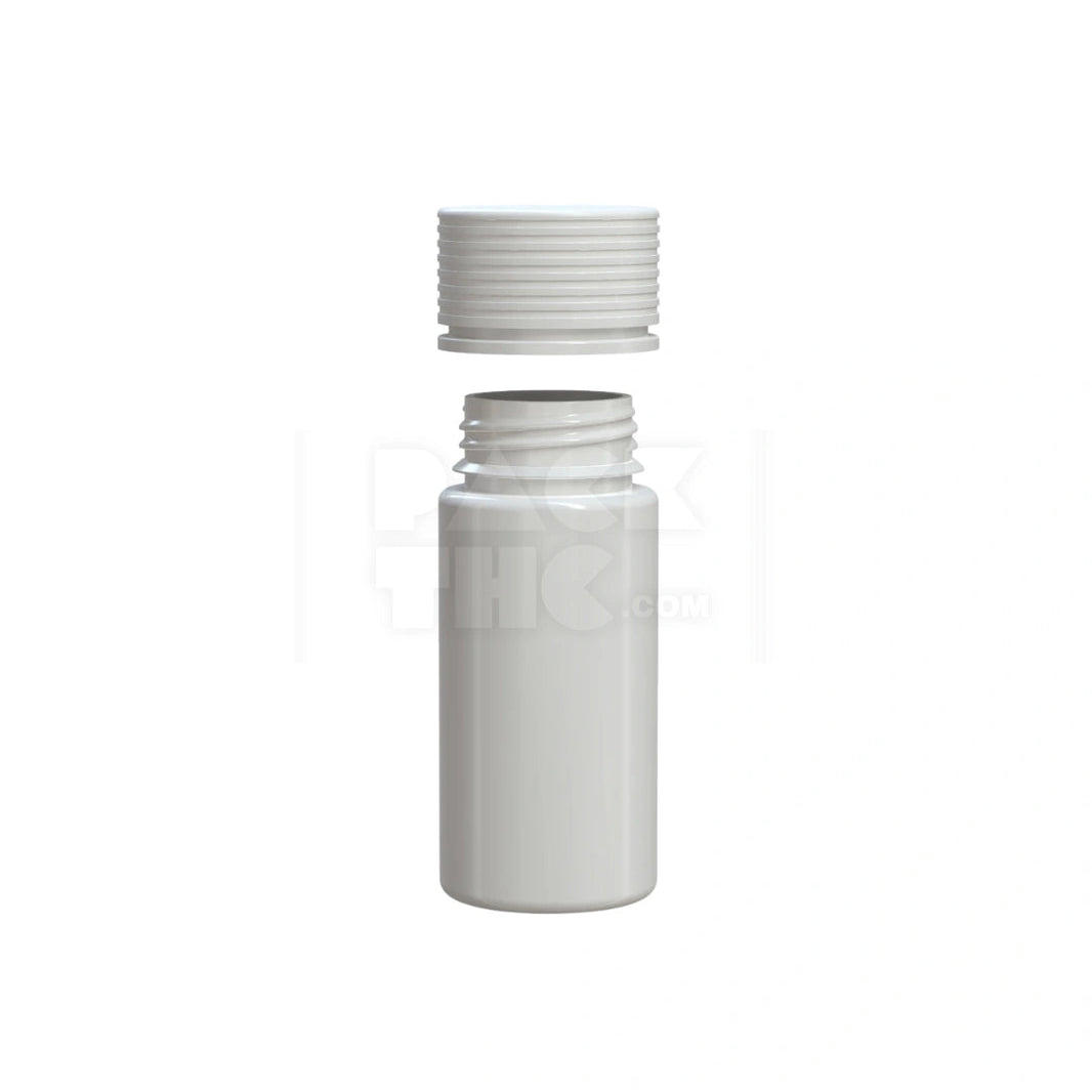 image 100ML SPIRAL CR BOTTLE WITH FRICTION FIT CLOSURE & TAMPER EVIDENT BREAK-OFF BAND (OPAQUE WHITE BOTTLE WITH OPAQUE WHITE CLOSURE) - (400 count) Pack THC