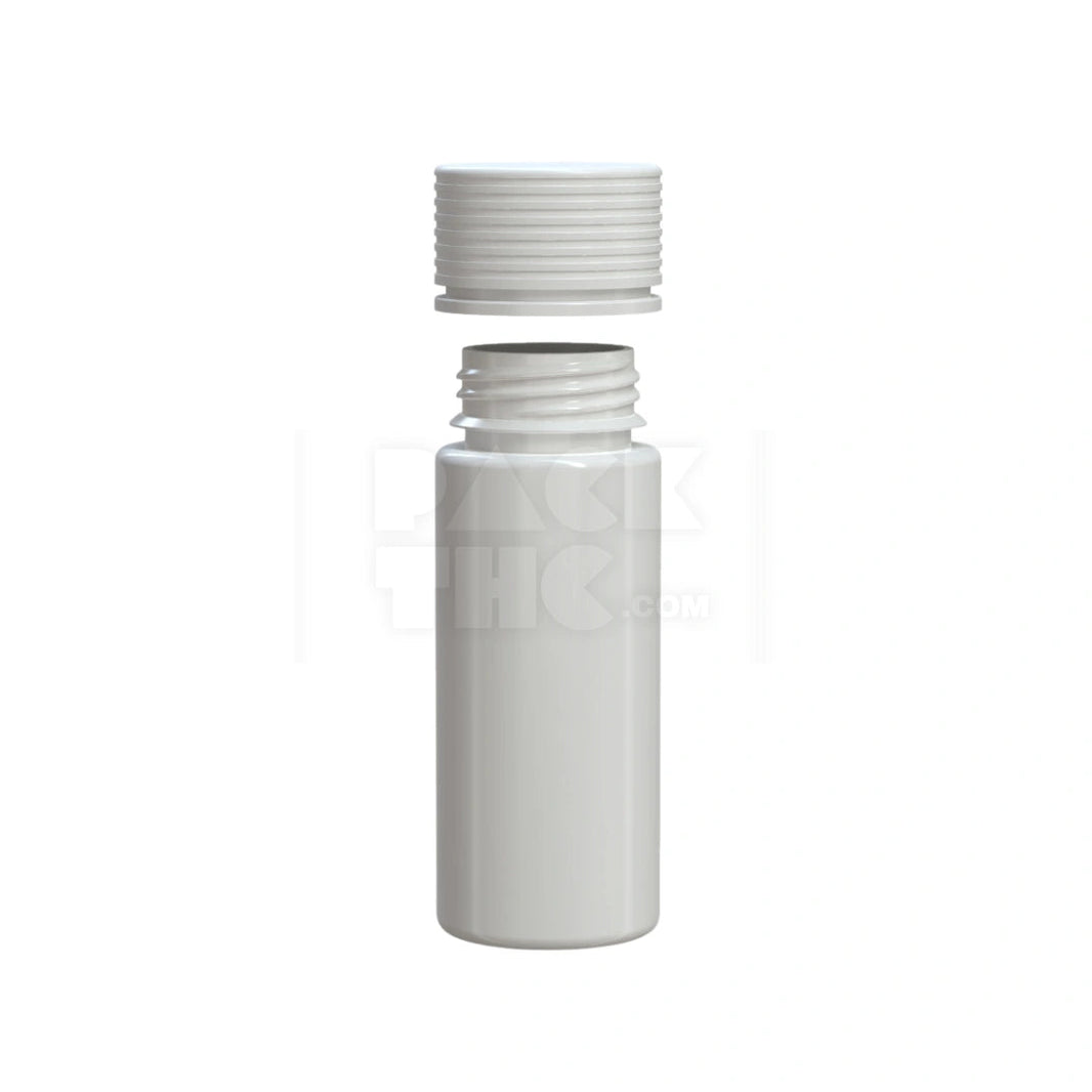 image 120ML SPIRAL CR BOTTLE WITH FRICTION FIT CLOSURE & TAMPER EVIDENT BREAK-OFF BAND (OPAQUE WHITE BOTTLE WITH OPAQUE WHITE CLOSURE) - (400 count) Pack THC