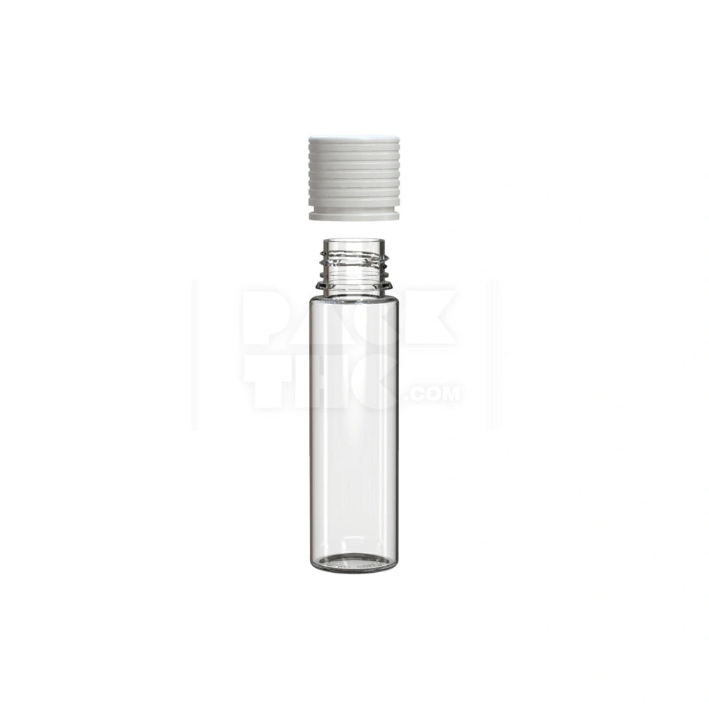 60ML SPIRAL CR BOTTLE WITH FRICTION FIT CLOSURE & TAMPER EVIDENT BREAK-OFF BAND (CLEAR NATURAL BOTTLE WITH OPAQUE WHITE CLOSURE) - (500 count) Pack THC
