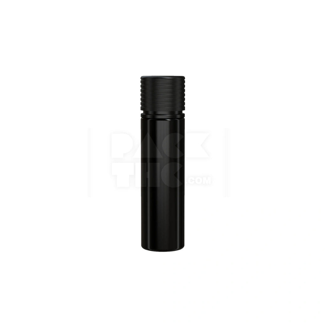 60ML SPIRAL CR BOTTLE WITH FRICTION FIT CLOSURE & TAMPER EVIDENT BREAK-OFF BAND (OPAQUE BLACK BOTTLE WITH OPAQUE BLACK CLOSURE) - (500 count) Pack THC