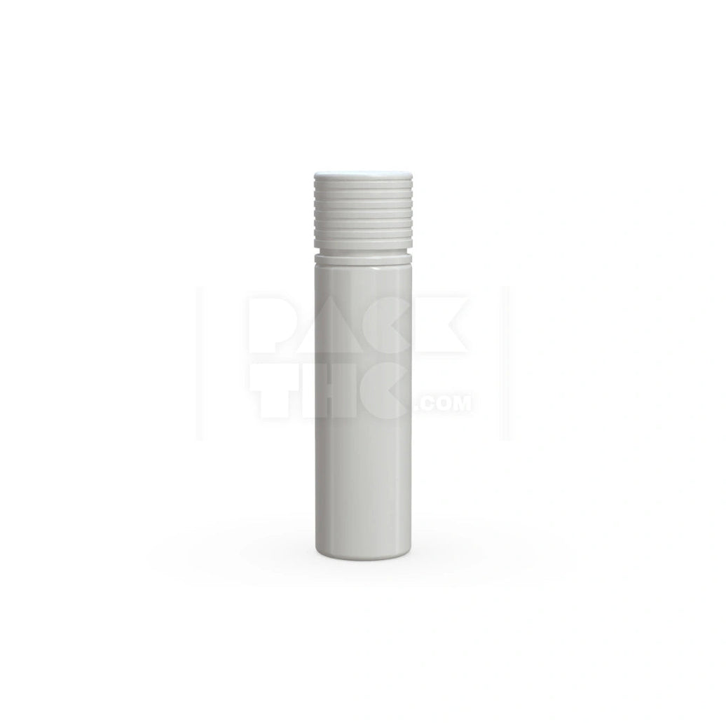 60ML SPIRAL CR BOTTLE WITH FRICTION FIT CLOSURE & TAMPER EVIDENT BREAK-OFF BAND (OPAQUE WHITE BOTTLE WITH OPAQUE WHITE CLOSURE) - (500 count) Pack THC