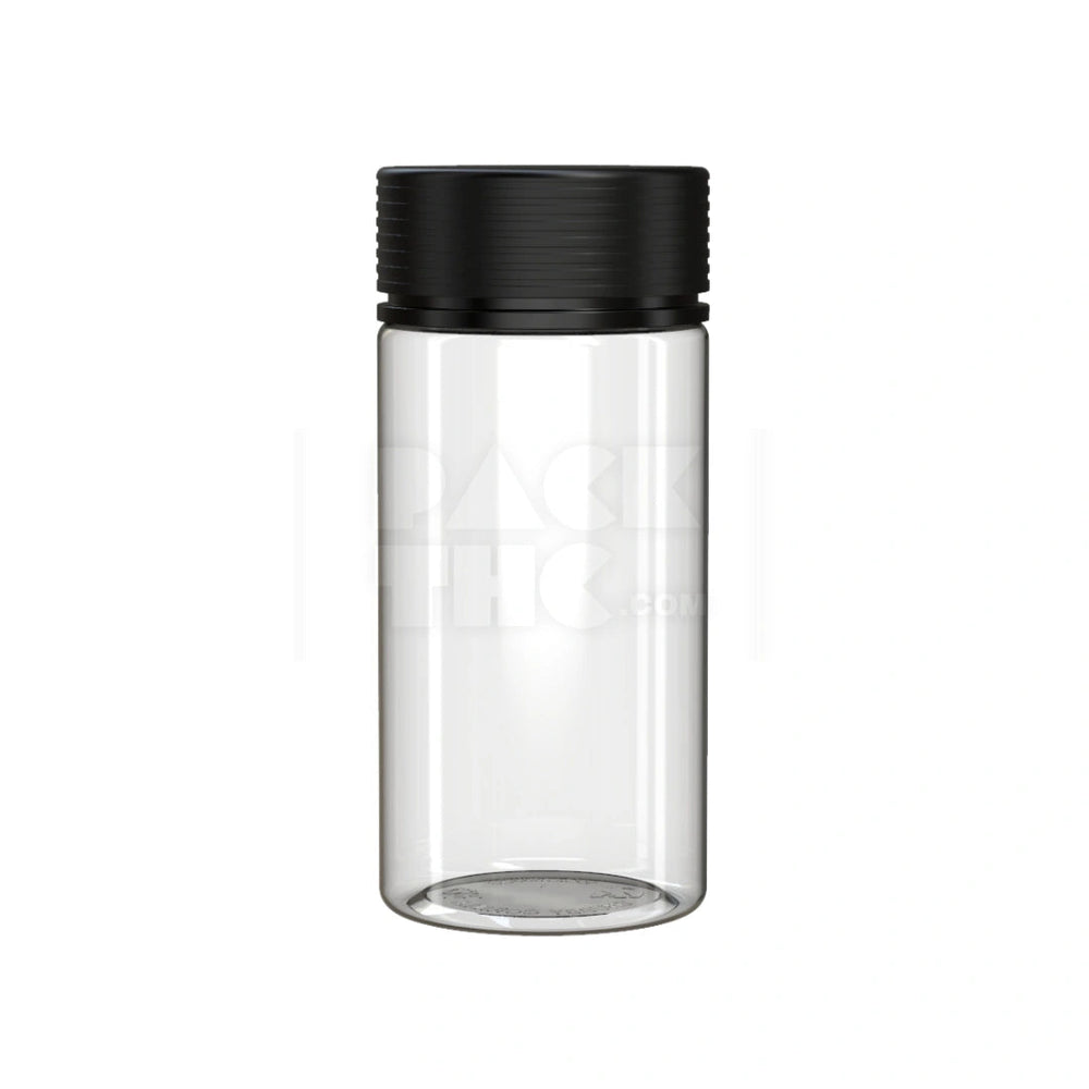 10OZ (300CC) SPIRAL WIDE MOUTH CONTAINER WITH INTEGRATED LINER & TAMPER EVIDENT BREAK-OFF BAND (CLEAR NATURAL CONTAINER WITH OPAQUE BLACK CLOSURE) - (120 count) Pack THC
