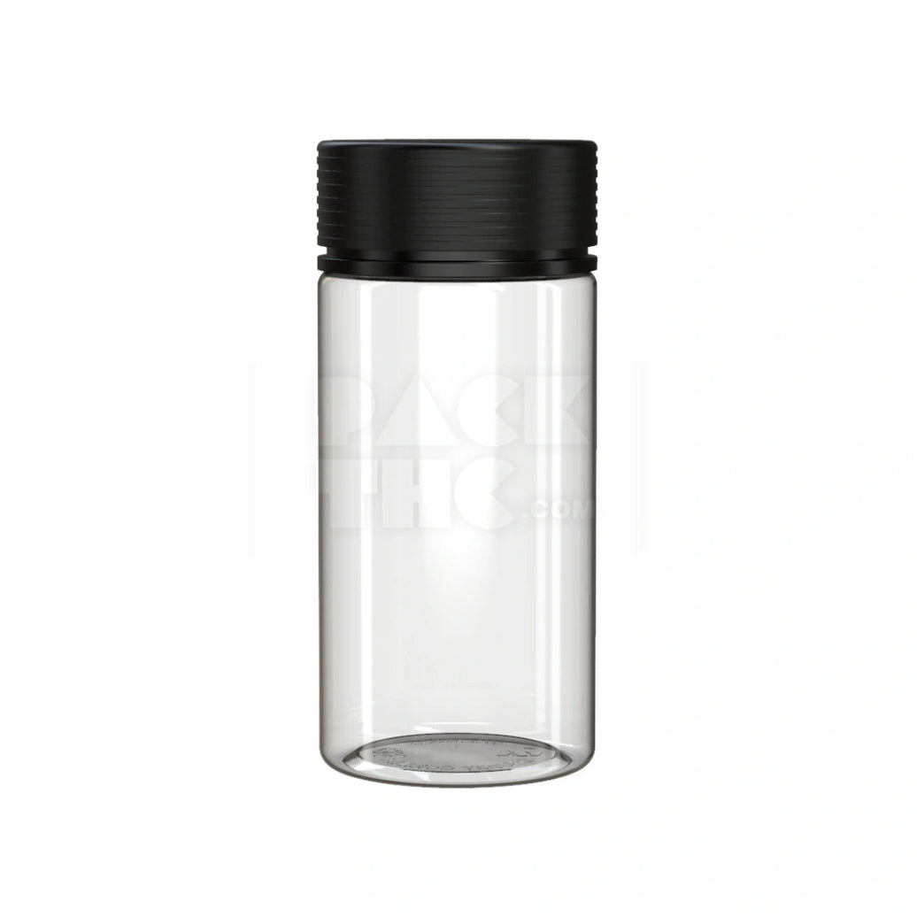 10OZ (300CC) SPIRAL WIDE MOUTH CONTAINER WITH INTEGRATED LINER & TAMPER EVIDENT BREAK-OFF BAND (CLEAR NATURAL CONTAINER WITH OPAQUE BLACK CLOSURE) - (120 count) Pack THC