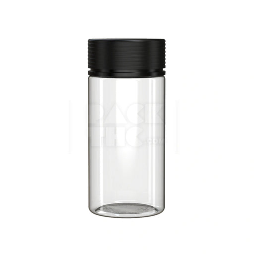 10OZ (300CC) SPIRAL WIDE MOUTH CONTAINER WITH INTEGRATED LINER & TAMPER EVIDENT BREAK-OFF BAND (CLEAR NATURAL CONTAINER WITH OPAQUE BLACK CLOSURE) - (120 count) Pack THC