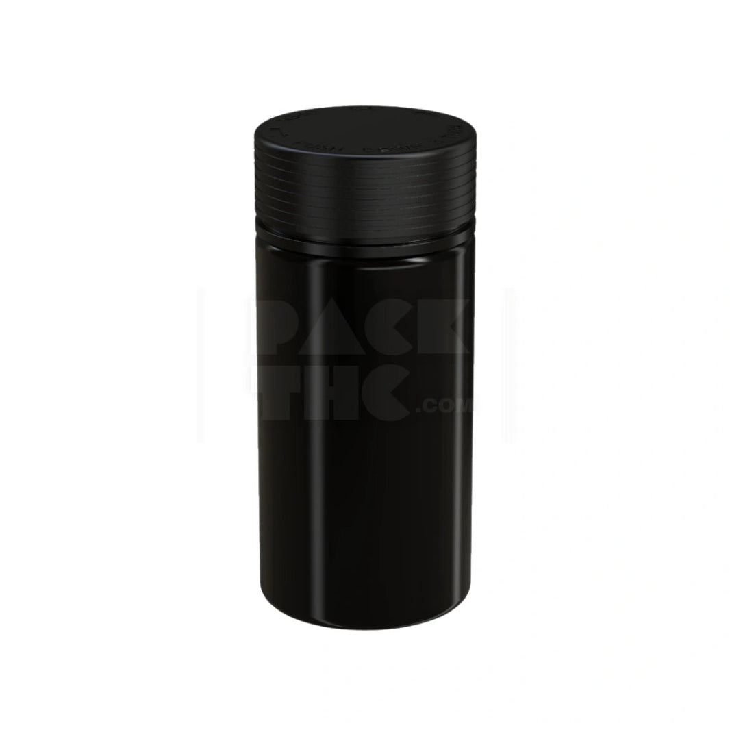 image 10OZ (300CC) SPIRAL WIDE MOUTH CONTAINER WITH INTEGRATED LINER & TAMPER EVIDENT BREAK-OFF BAND (OPAQUE BLACK CONTAINER WITH OPAQUE BLACK CLOSURE) - (120 count) Pack THC