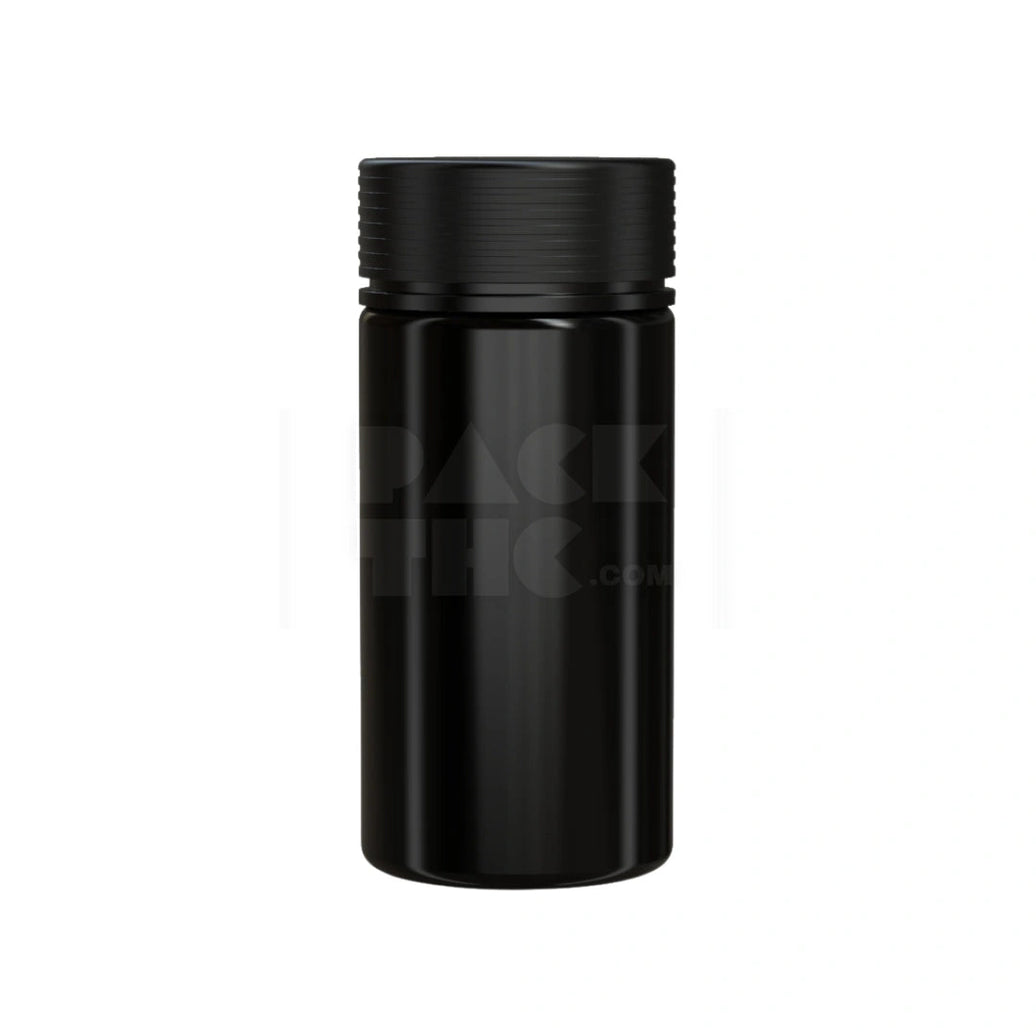 10OZ (300CC) SPIRAL WIDE MOUTH CONTAINER WITH INTEGRATED LINER & TAMPER EVIDENT BREAK-OFF BAND (OPAQUE BLACK CONTAINER WITH OPAQUE BLACK CLOSURE) - (120 count) Pack THC