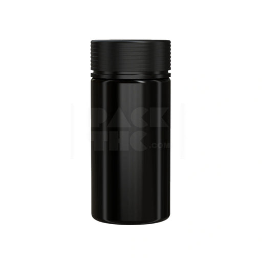 10OZ (300CC) SPIRAL WIDE MOUTH CONTAINER WITH INTEGRATED LINER & TAMPER EVIDENT BREAK-OFF BAND (OPAQUE BLACK CONTAINER WITH OPAQUE BLACK CLOSURE) - (120 count) Pack THC