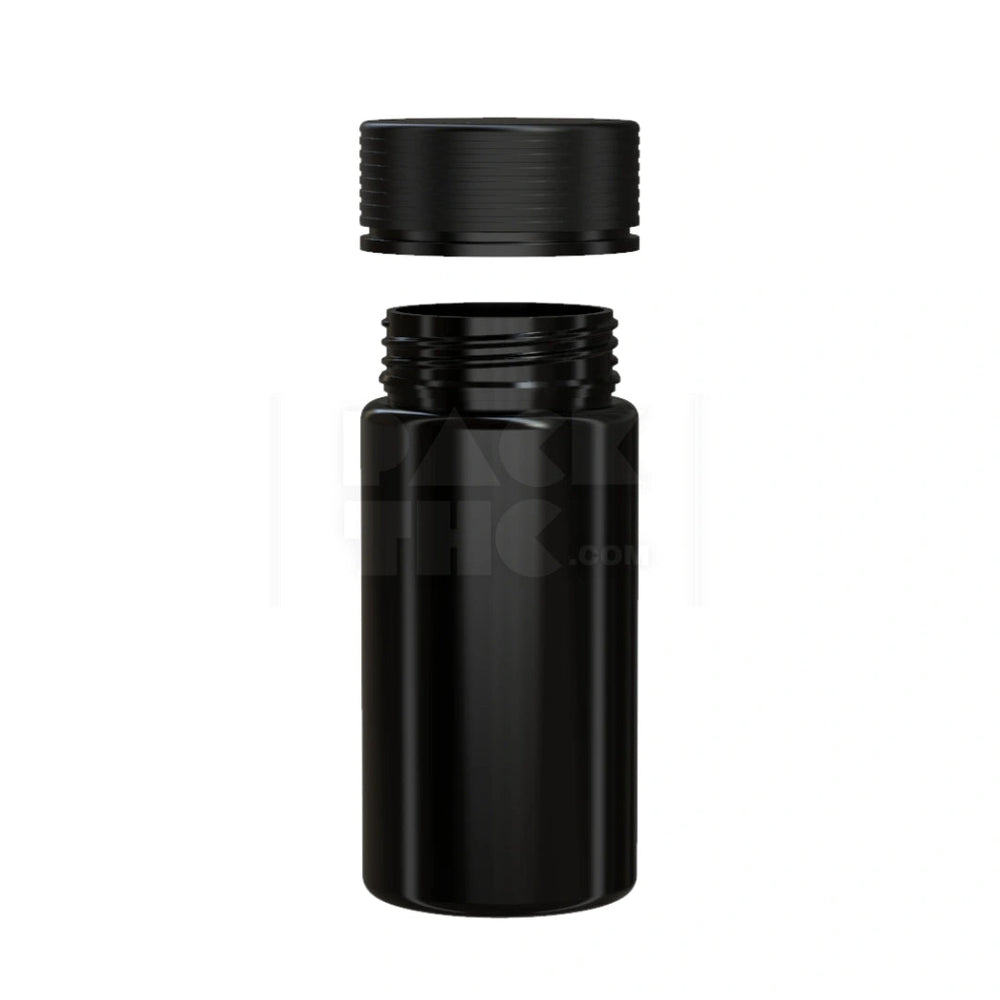 10OZ (300CC) SPIRAL WIDE MOUTH CONTAINER WITH INTEGRATED LINER & TAMPER EVIDENT BREAK-OFF BAND (OPAQUE BLACK CONTAINER WITH OPAQUE BLACK CLOSURE) - (120 count) Pack THC
