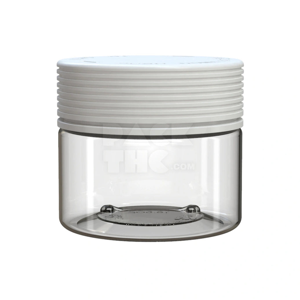 10OZ (300CC) SPIRAL CR XL CONTAINER WITH INTEGRATED LINER & TAMPER EVIDENT BREAK-OFF BAND (CLEAR NATURAL CONTAINER WITH OPAQUE WHITE CLOSURE) - (80 count) Pack THC