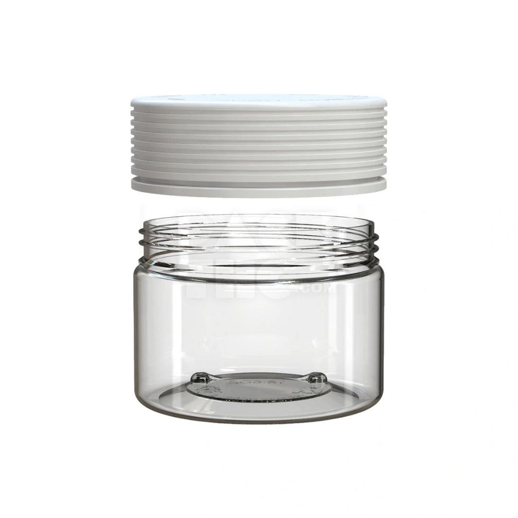 image 10OZ (300CC) SPIRAL CR XL CONTAINER WITH INTEGRATED LINER & TAMPER EVIDENT BREAK-OFF BAND (CLEAR NATURAL CONTAINER WITH OPAQUE WHITE CLOSURE) - (80 count) Pack THC