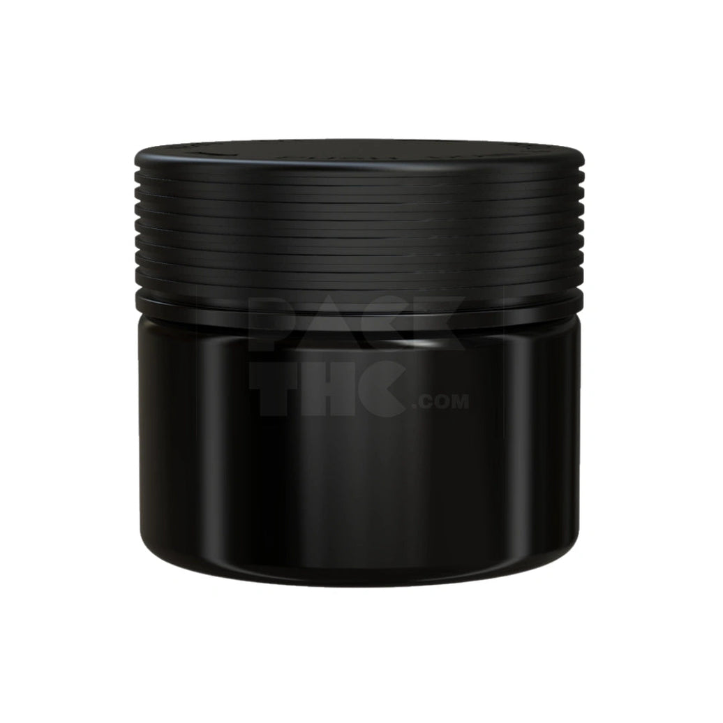 10OZ (300CC) SPIRAL CR XL CONTAINER WITH INTEGRATED LINER & TAMPER EVIDENT BREAK-OFF BAND (OPAQUE BLACK CONTAINER WITH OPAQUE BLACK CLOSURE) - (80 count) Pack THC