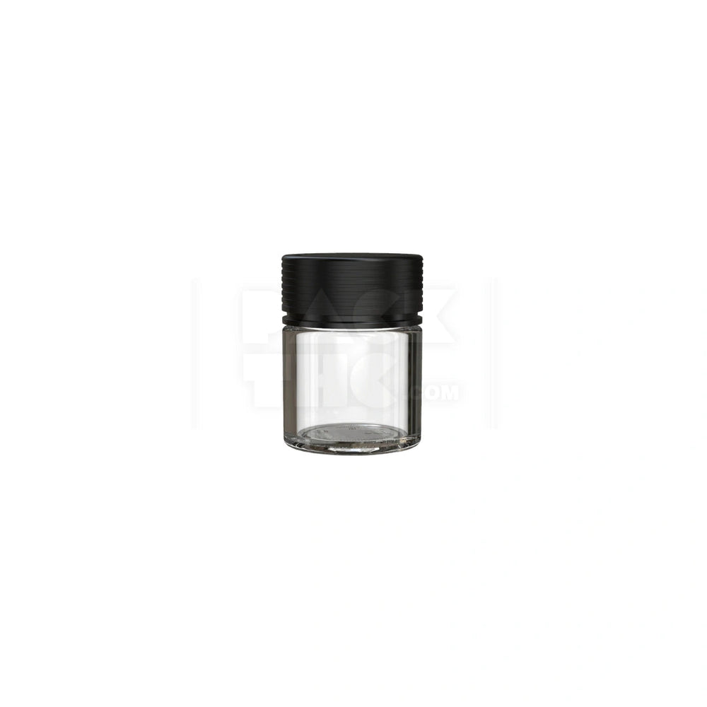 2oz clear spiral container with opaque black CR child-resistant cap