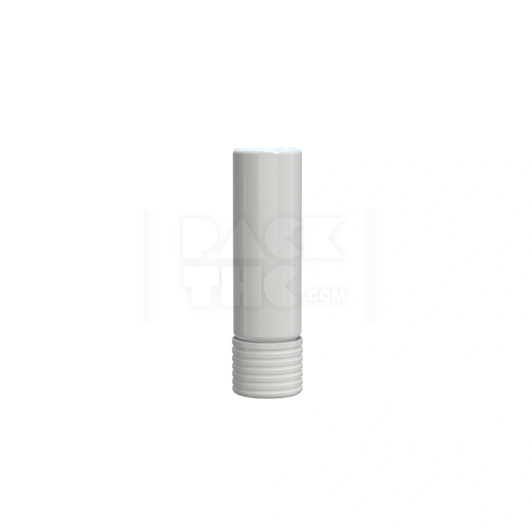 65MM SPIRAL CR CARTRIDGE CONTAINER, FLAT BOTTOM WITH 510-THREAD & TAMPER EVIDENT BREAK-OFF BAND (OPAQUE WHITE CONTAINER WITH OPAQUE WHITE CLOSURE) - (400 count) Pack THC