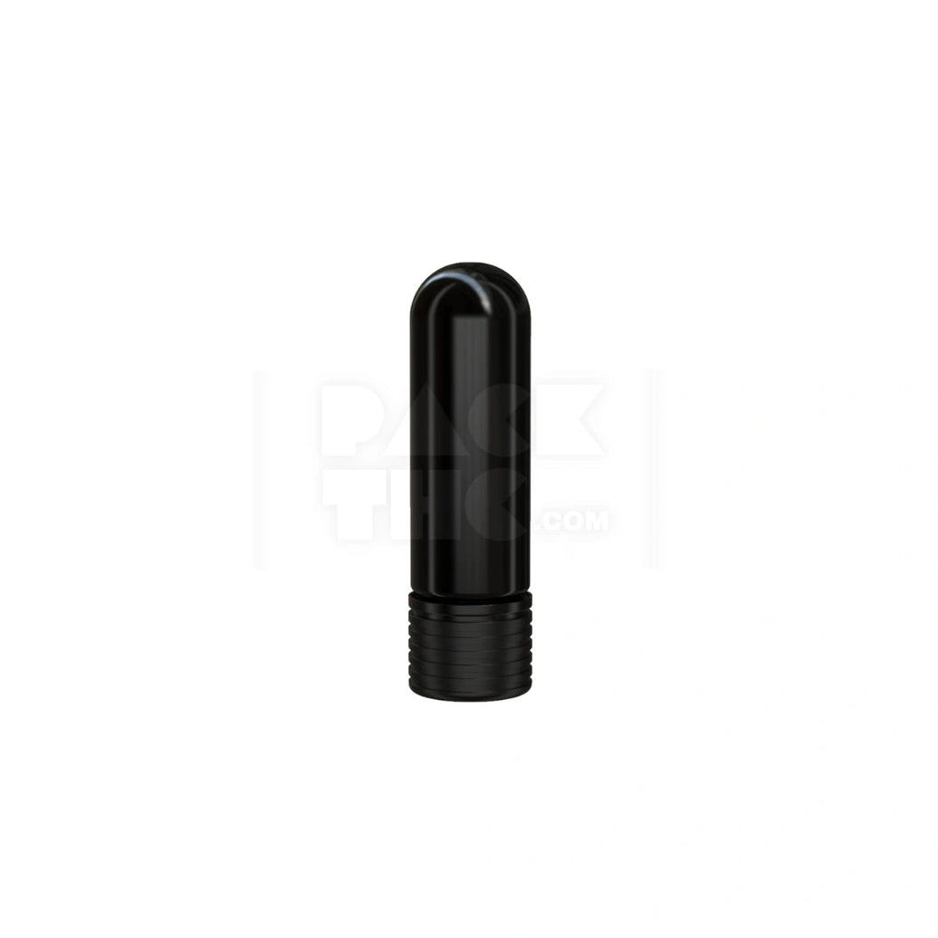65MM SPIRAL CR CARTRIDGE CONTAINER, ROUND TOP WITH 510-THREAD & TAMPER EVIDENT BREAK-OFF BAND (OPAQUE BLACK CONTAINER WITH OPAQUE BLACK CLOSURE) - (400 count) Pack THC