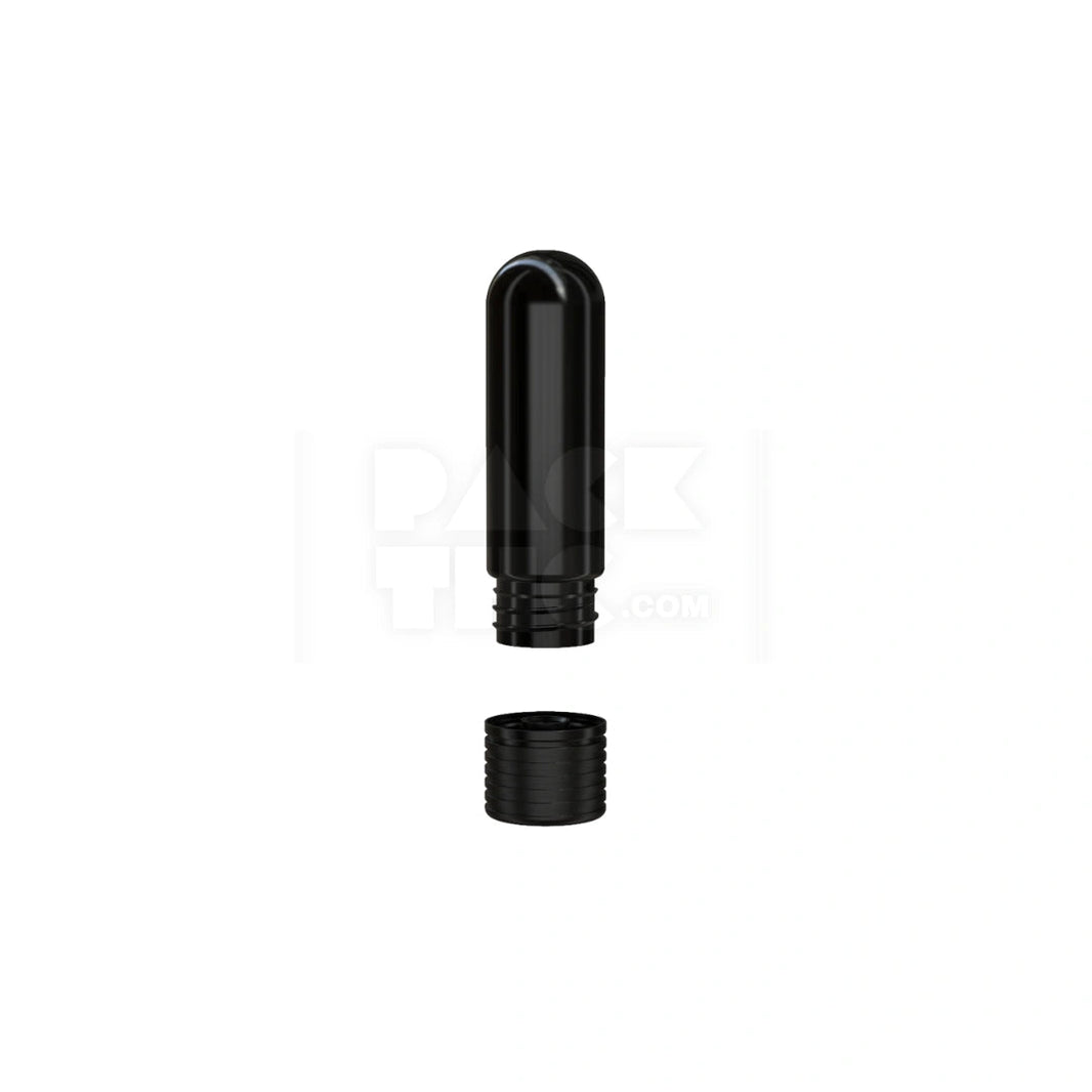 image 65MM SPIRAL CR CARTRIDGE CONTAINER, ROUND TOP WITH 510-THREAD & TAMPER EVIDENT BREAK-OFF BAND (OPAQUE BLACK CONTAINER WITH OPAQUE BLACK CLOSURE) - (400 count) Pack THC