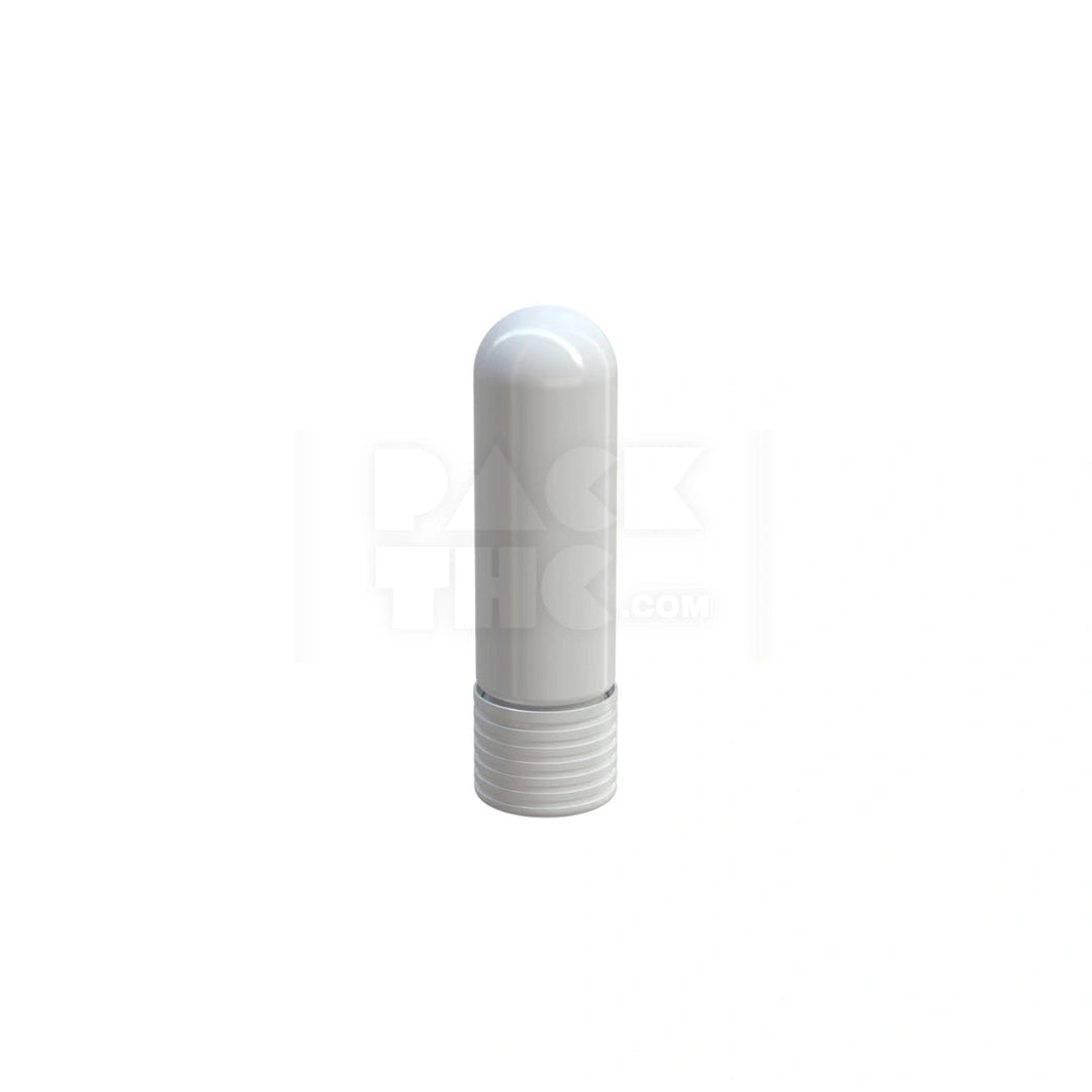 image 65MM SPIRAL CR CARTRIDGE CONTAINER, ROUND TOP WITH 510-THREAD & TAMPER EVIDENT BREAK-OFF BAND (OPAQUE WHITE CONTAINER WITH OPAQUE WHITE CLOSURE) - (400 count) Pack THC
