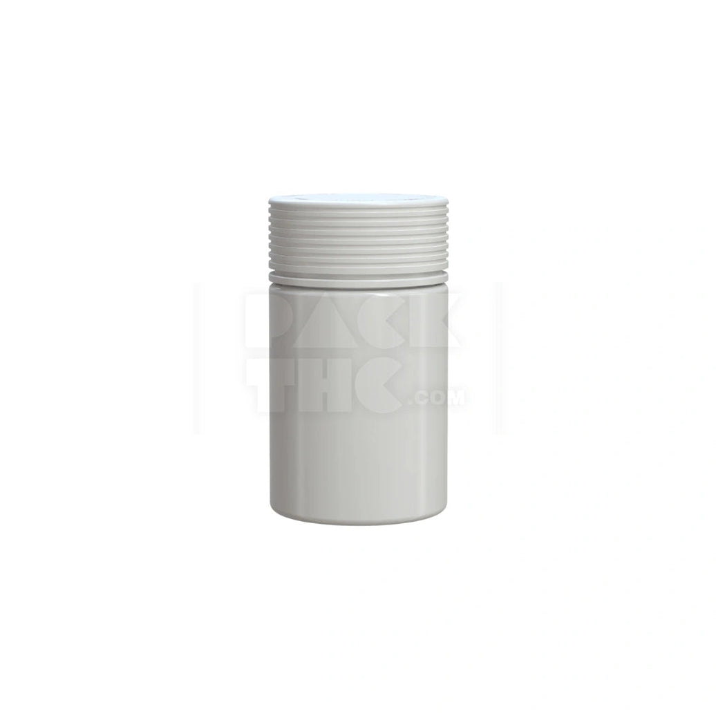5OZ (150CC) SPIRAL CR CONTAINER WITH INTEGRATED LINER & TAMPER EVIDENT BREAK-OFF BAND (OPAQUE WHITE CONTAINER WITH OPAQUE WHITE CLOSURE) - (300 count) Pack THC