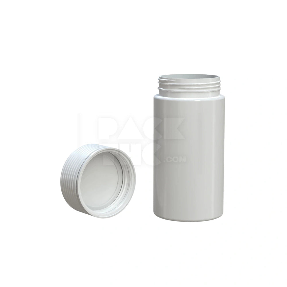 6OZ (180CC) SPIRAL CR CONTAINER WITH INTEGRATED LINER & TAMPER EVIDENT BREAK-OFF BAND (OPAQUE WHITE CONTAINER WITH OPAQUE WHITE CLOSURE) - (300 count) Pack THC