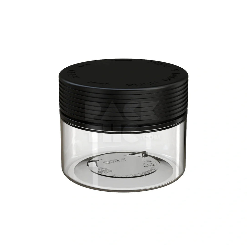 7.5oz 220cc spiral cr xl container clear natural black cap 100 count