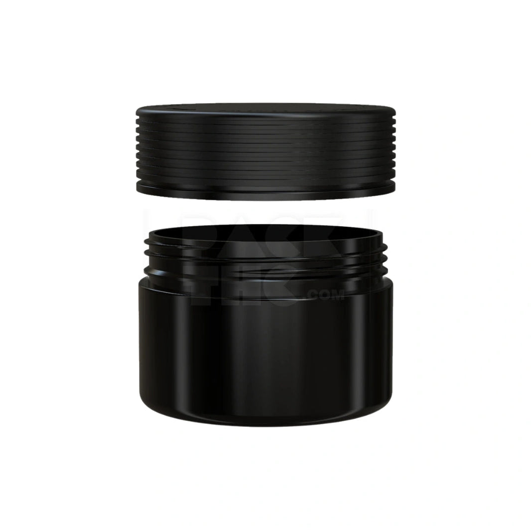 image 7.5OZ (220CC) SPIRAL CR XL CONTAINER WITH INTEGRATED LINER & TAMPER EVIDENT BREAK-OFF BAND (OPAQUE BLACK CONTAINER WITH OPAQUE BLACK CLOSURE) - (100 count) Pack THC