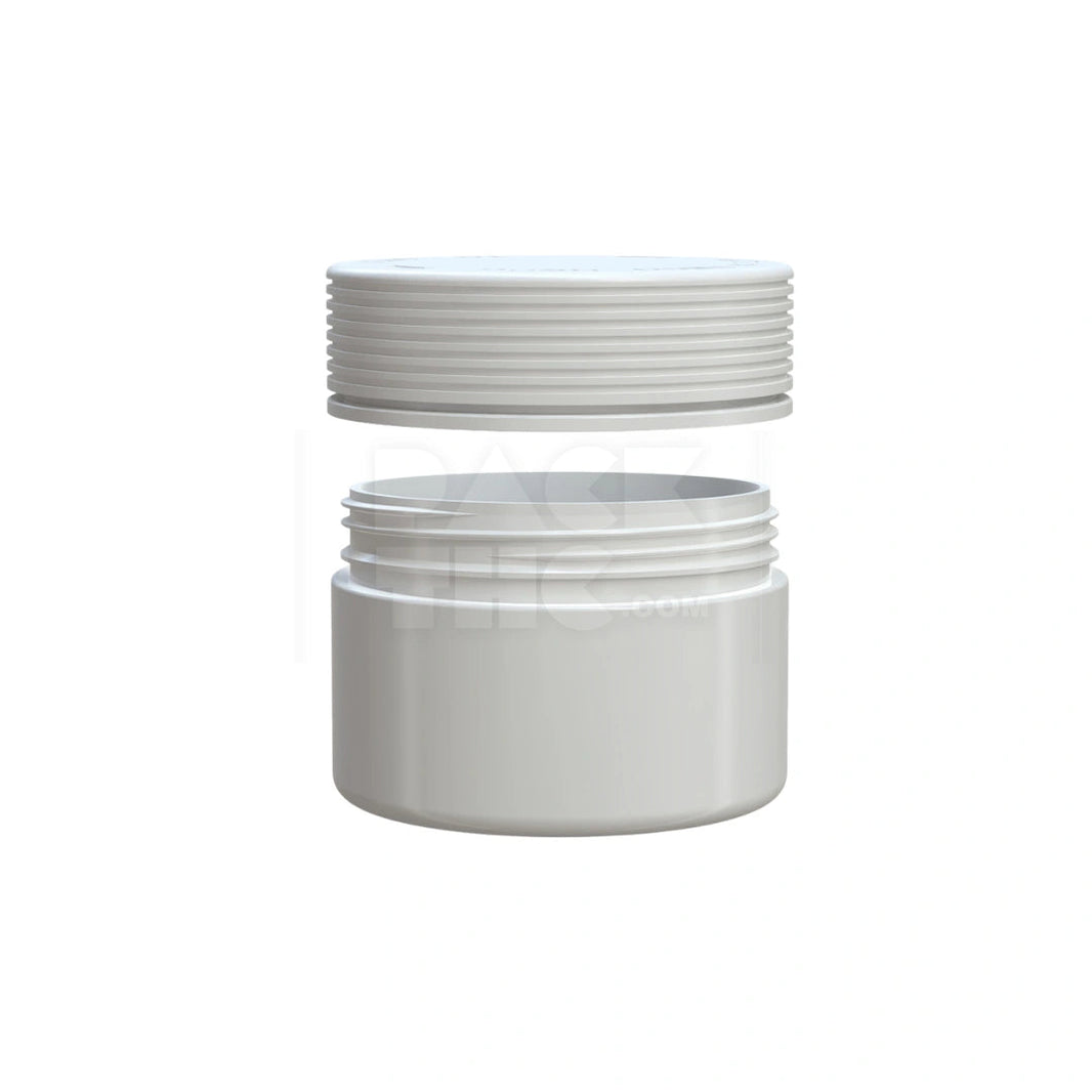 image 7.5OZ (220CC) SPIRAL CR XL CONTAINER WITH INTEGRATED LINER & TAMPER EVIDENT BREAK-OFF BAND (OPAQUE WHITE CONTAINER WITH OPAQUE WHITE CLOSURE) - (100 count) Pack THC