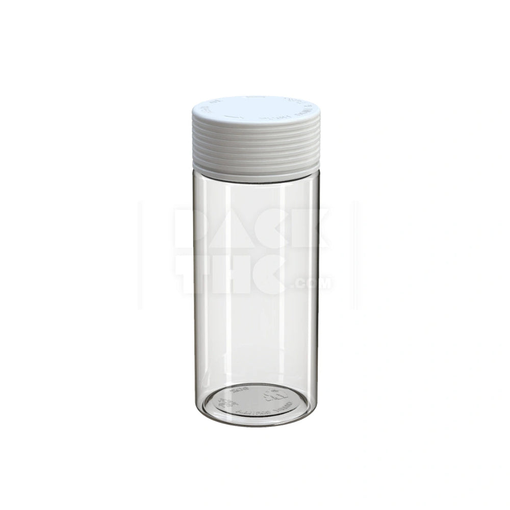 8OZ (240CC) SPIRAL CR CONTAINER WITH INTEGRATED LINER & TAMPER EVIDENT BREAK-OFF BAND (CLEAR NATURAL CONTAINER WITH OPAQUE WHITE CLOSURE) - (200 count) Pack THC